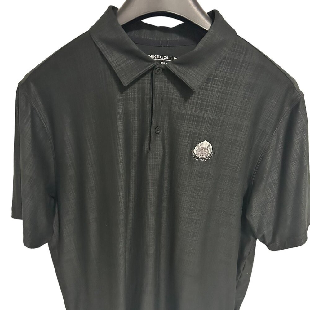Nike Dri-Fit Golf Shirt Men's Size XL Butler National Logo Black